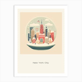 New York City Usa 3 Snowglobe Poster Art Print