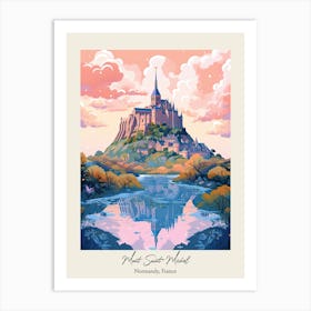Mont Saint Michel   Normandy, France   Cute Botanical Illustration Travel 3 Poster Art Print