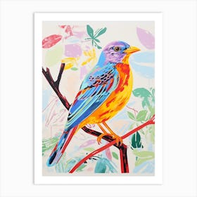 Colourful Bird Painting Lark 2 Art Print