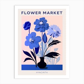 Blue Flower Market Poster Hyacinth 3 Art Print