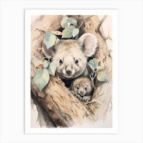 Storybook Animal Watercolour Koala 2 Art Print