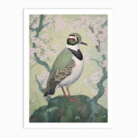 Ohara Koson Inspired Bird Painting Lapwing 4 Art Print