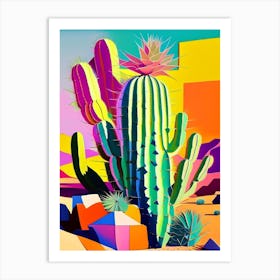 Ferocactus Cactus Modern Abstract Pop Art Print