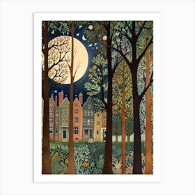 William Morris Moonlight In The Woods 58 Art Print