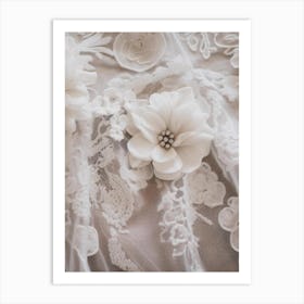 Lace And Flowers 4 Art Print