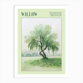 Willow Tree Atmospheric Watercolour Painting 6 Poster Art Print