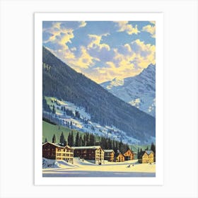 Sölden, Austria Ski Resort Vintage Landscape 1 Skiing Poster Art Print