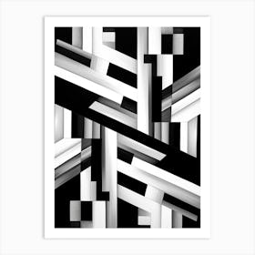 Illusion Abstract Black And White 2 Art Print
