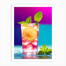 Cocktail With Lemon And Mint 4 Art Print