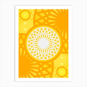 Geometric Abstract Glyph in Happy Yellow and Orange n.0031 Art Print