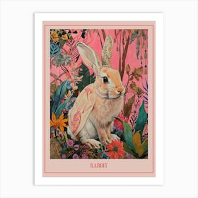 Floral Animal Painting Rabbit 2 Poster Art Print
