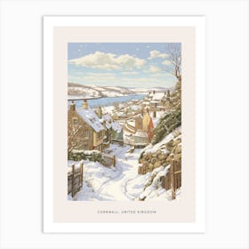 Vintage Winter Poster Cornwall United Kingdom Art Print