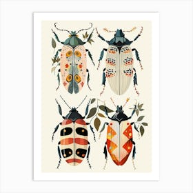 Colourful Insect Illustration Beetle 8 Art Print