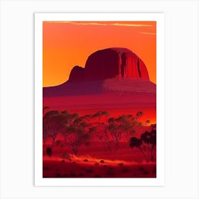 The Ayers Rock Retro Sunset Art Print