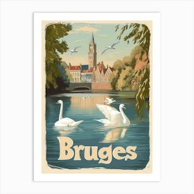 Aihrgdesign A Mid Century Modern Travel Poster For Bruges Sho 24b1dc98 22cd 4057 8137 7c47e6ba07cc 0 Art Print