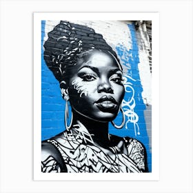 Graffiti Mural Of Beautiful Black Woman 292 Art Print