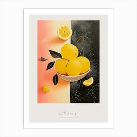 Citrus Fruit Art Deco 2 Poster Art Print