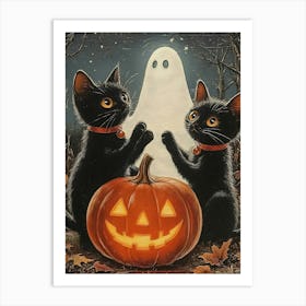 Halloween Cats Art Print