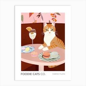 Foodie Cats Co Cat And Macarons 1 Art Print