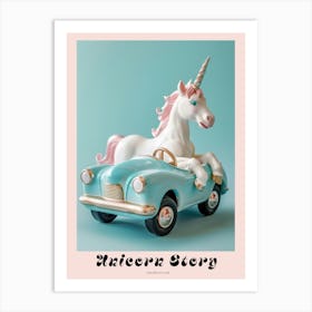 Toy Pastel Unicorn In A Toy Car 1 Poster Art Print