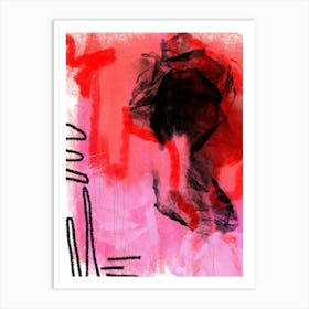 CHELSEA - Red, Pink & Black Abstract  Art Print