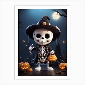 Halloween Skeleton 7 Art Print