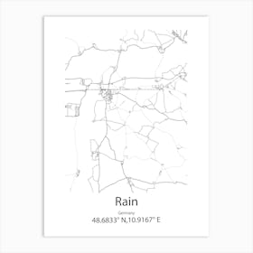 Rain,Germany Minimalist Map Art Print