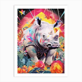 Rhino Geometric Collage 3 Art Print