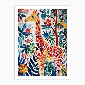 Colourful Giraffe With Patterns 2 Art Print