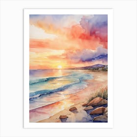 Sunset On The Beach 2 Art Print