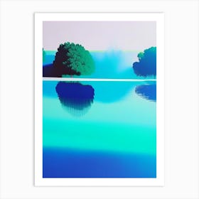 Mist Waterscape Colourful Pop Art 1 Art Print