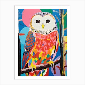 Colourful Bird Painting Snowy Owl 2 Art Print