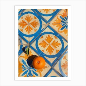 Orange On Tile Art Print