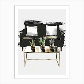 Black And Gold Living Room Art Print