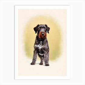 German Wirehaired Pointer Illustration Dog Art Print