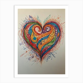 Heart Of Music 15 Art Print