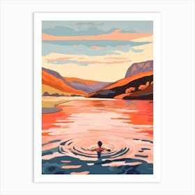 Wild Swimming At Malham Tarn Yorkshire 1 Art Print