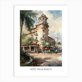 West Palm Beach Watercolor 3travel Poster Art Print