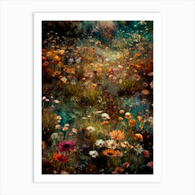 Field Of Flowers meadow  nature flora Art Print