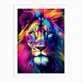 Colorful Lion Art Print