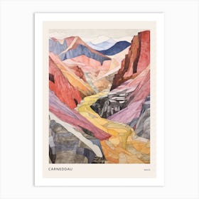 Carneddau Wales 2 Colourful Mountain Illustration Poster Art Print