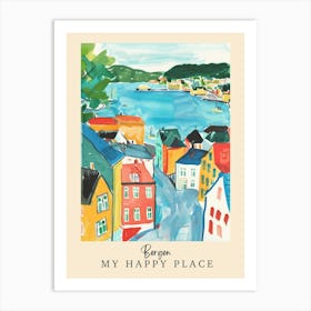 My Happy Place Bergen 3 Travel Poster Art Print