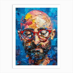 Portrait Of A Man With Glasses Art Print