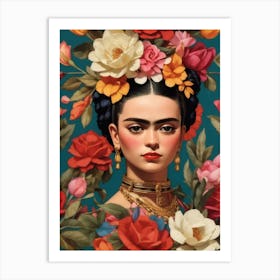 Cute Frida Floral Art Print