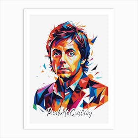 The Beatles Paul Mccartney 01 Portrait Music Icon WPAP Pop Art Style Art Print