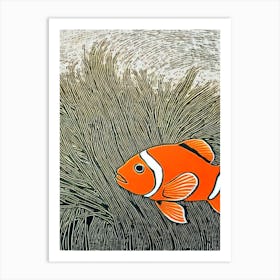 Clownfish II Linocut Art Print