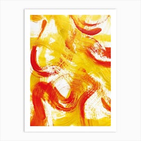 Golden Orange Abstract Art Print