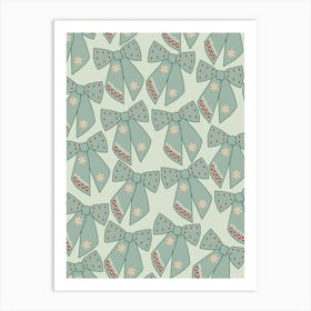 Sage Green Bows Art Print