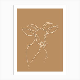 Goat - Boho, Line Art 2 Art Print