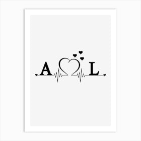 Personalized Couple Name Initial A And L Art Print